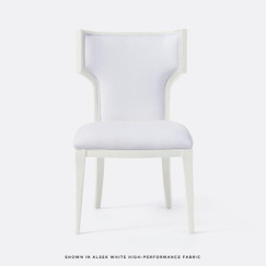 Made Goods Carleen Glossy White Upholstered Dining Chair (Interchangeable Seat Cover) 