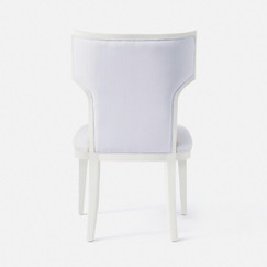 Made Goods Carleen Glossy White Upholstered Dining Chair (Interchangeable Seat Cover) 