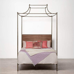 Made Goods Janelle Bronze King Canopy Bed (Interchangeable Headboard) 