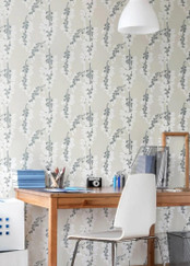 Mitchell Black Wisteria Heart Breaker Floral Linen Wallpaper 