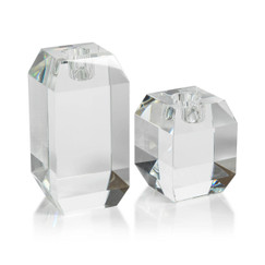 Zodax Collier Beveled Cubic Crystal Taper Candle Holder 