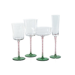 Zodax Sachi Green and Pink Champagne Flute (Set of 6) 