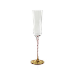 Zodax Sachi Amber and Pink Champagne Flute (Set of 6) 