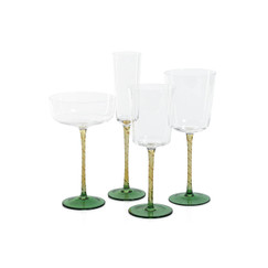 Zodax Sachi Green and Amber Champagne Flute (Set of 6) 