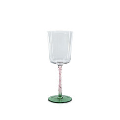 Zodax Sachi Green and Pink White Wine Glass (Set of 6) 