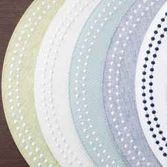 Bodrum Pearls Gray and Silver Round Placemats (Set of 4) 