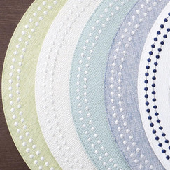 Bodrum Pearls Celadon and White Round Placemats (Set of 4) 