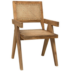 Noir Jude Teak Chair with Caning 