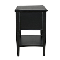 Noir Oxford Hand Rubbed Black 2-Drawer Side Table 