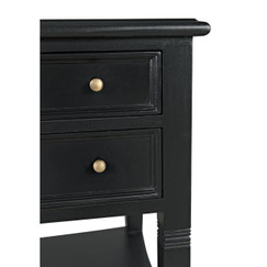 Noir Oxford Hand Rubbed Black 2-Drawer Side Table 