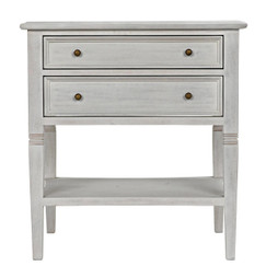 Noir Oxford White Wash 2-Drawer Side Table 