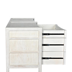 Noir Hampton White Wash 6 Drawer Dresser 