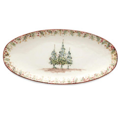 Arte Italica Natale Long Oval Platter 