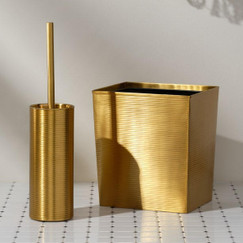 Pigeon and Poodle Adelaide Matte Gold Brass Toilet Brush Holder 