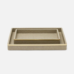 Pigeon and Poodle Veria Desert Taupe & Gold Trays (Set of 2) 