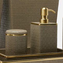 Pigeon and Poodle Veria Desert Taupe & Gold Round Canisters 