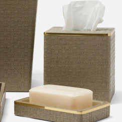 Pigeon and Poodle Veria Desert Taupe & Gold Tissue Box 