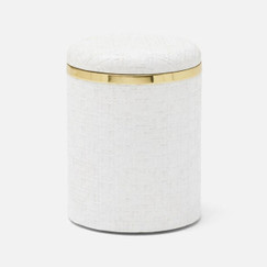 Pigeon and Poodle Veria Shiny White & Gold Round Canisters 