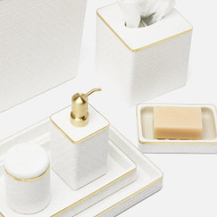 Pigeon and Poodle Veria Shiny White & Gold Tissue Box 