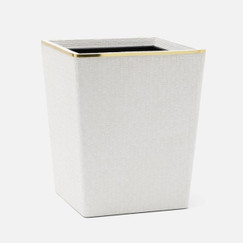 Pigeon and Poodle Veria Shiny White & Gold Rectangular Wastebasket 