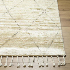 Surya Camille Hand Knotted Cream Wool Rug 