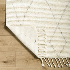 Surya Camille Hand Knotted Cream Wool Rug 