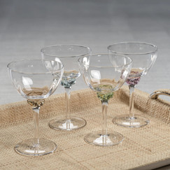 Zodax Colette Lime Martini / Cocktail Optic Glass (Set of 4) 