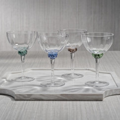 Zodax Colette Verdant Green Martini / Cocktail Optic Glass (Set of 4) 