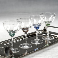 Zodax Colette Verdant Green Martini / Cocktail Optic Glass (Set of 4) 