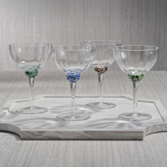 Zodax Colette Smoky Gray Martini / Cocktail Optic Glass (Set of 4) 