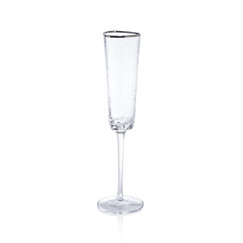 Zodax Aperitivo Triangular Champagne Flutes with Platinum Rim (Set of 4) 