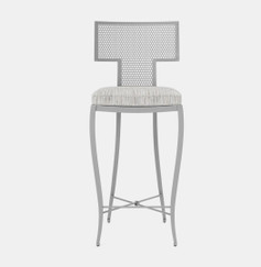 Made Goods Hadley Silver Mesh Bar Stool 