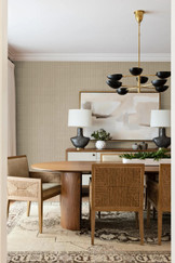 Mitchell Black Versa Hand Stripe - Pale Pebble Wallpaper 