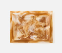 Blue Pheasant Olena Amber Swirled Rectangular Serving Trays (Set of 2) 