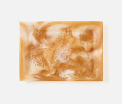 Blue Pheasant Olena Amber Swirled Rectangular Serving Trays (Set of 2) 