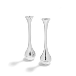Anna New York Coluna Marble & Silver Dual Candleholders (Set of 2) 