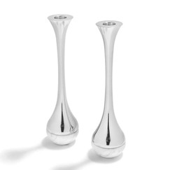 Anna New York Coluna Marble & Silver Dual Candleholders (Set of 2) 
