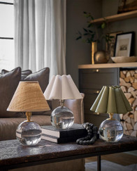 Regina Andrew Design Giorgio Green Scalloped Crystal Mini Lamp in Polished Nickel 