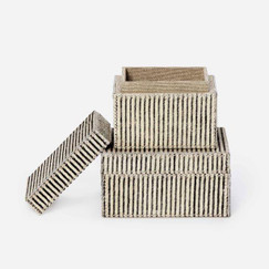 Pigeon and Poodle Riga Candy Striped Boxes (Set of 2) 