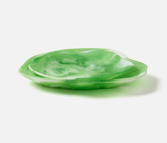 Blue Pheasant Beatrix Green Swirled Serving Trays (Set of 2) 
