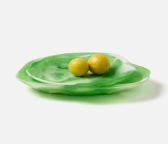 Blue Pheasant Beatrix Green Swirled Serving Trays (Set of 2) 