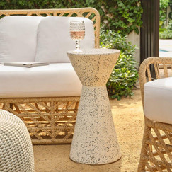 Made Goods Kim White Speckled Drink Table 