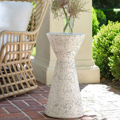 Made Goods Kim White Speckled Drink Table 