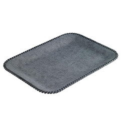 Bodrum Whipstitch Pewter Flat Rectangular Serving Tray 