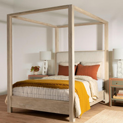 Made Goods Allesandro Mango Wood Canopy Bed 