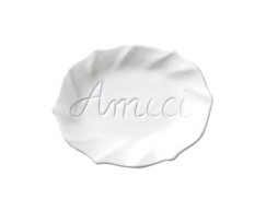 Vietri Incanto White Ruffle Amici Plate 