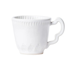 Vietri Incanto Stone White Leaf Mug 