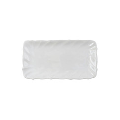 Vietri Incanto Stone White Ruffle Rectangular Tray 