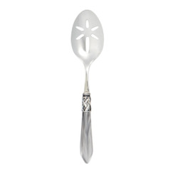 Vietri Aladdin Antique Light Gray Slotted Serving Spoon 