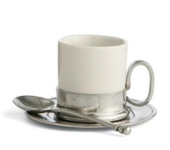 Arte Italica Tuscan Espresso Cup and Saucer with Spoon 